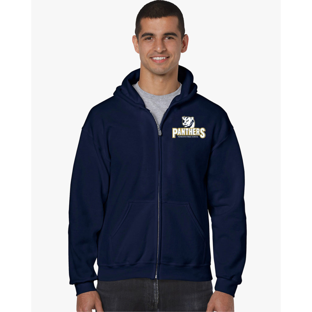 Plymouth Panthers Adult Cotton/Polyester Full Zip Hooded Sweatshirt ...