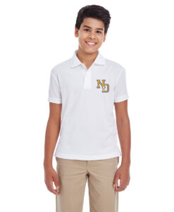 Alternative view of Notre Dame Youth Ash City Performance Piqué Polo Shirt ND Logo Embroidered -#ND-88181Y-E