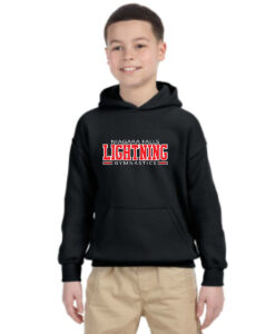 Lightning Gymnastics Youth 50/50 Pull-Over Hooded Sweatshirt Lightning Logo Embroidered - #LIGHTNING-18500B-E