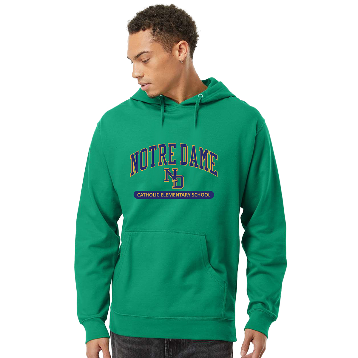 Notre Dame Staff Independent Trading Co. Midweight Hooded Sweatshirt Notre Dame Logo Embroidered - #NDSTAFF-SS4500-E1 - Image 2