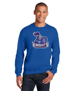 Prince of Wales Knights Adult Crew Neck Sweatshirt Knights Full-Colour Logo Printed – #PWK-18000-P1