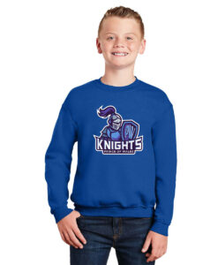 Alternative view of Prince of Wales Knights Youth Crew Neck Sweatshirt Knights Full-Colour Logo Printed – #PWK-18000B-P1