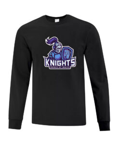 Alternative view of Prince of Wales Knights Youth ATC 100% Cotton Long Sleeve T-Shirt Knights Full-Colour Logo Printed - #PWK-ATC1015Y-P1