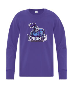 Prince of Wales Knights Youth ATC 100% Cotton Long Sleeve T-Shirt Knights Full-Colour Logo Printed - #PWK-ATC1015Y-P1