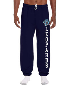 Lockview Leopards Adult Elastic Bottom Sweatpants (No Pocket) Leopards Text Down Left Leg - #LOCKVIEW-18200-P4