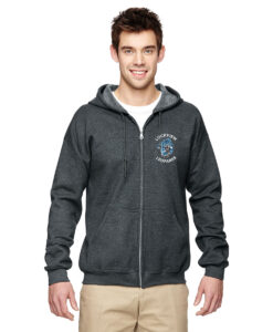 Lockview Leopards Adult 50/50 Full-Zip Hooded Sweatshirt Circle Logo on Left Chest Embroidered - #LOCKVIEW-18600-CIRCLE