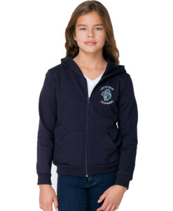 Lockview Leopards Youth 50/50 Full-Zip Hooded Sweatshirt Circle Logo on Left Chest Embroidered - #LOCKVIEW-18600B-CIRCLE