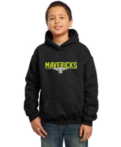 William Hamilton Merritt Mavericks Youth 50/50 Pull-Over Hooded Sweatshirt Horizontal Bull-Head Logo Printed - #WHMM-18500B-P1