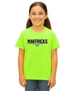 William Hamilton Merritt Mavericks Youth 100% Cotton T-Shirt Bull-Head Logo Printed – #WHMM-5000B-P1