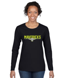 William Hamilton Merritt Mavericks Adult Long Sleeve Bull-Head Logo Printed - #WHMM-5400-P1