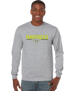 Alternative view of William Hamilton Merritt Mavericks Adult Long Sleeve Bull-Head Logo Printed - #WHMM-5400-P1