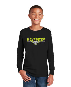 Alternative view of William Hamilton Merritt Mavericks Youth Long Sleeve Bull-Head Logo Printed - #WHMM-5400B-P1