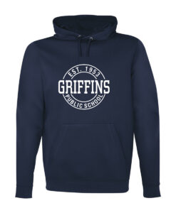 Glendale Griffins Staff Men's 100% Polyester Hooded Sweatshirt Circle Logo Printed – #GLGSTAFF-F2005-CIRCLE