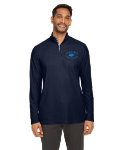 Alternative view of Our Lady of Fatima Falcons Staff Men's Fusion ChromaSoft Pique Quarter-Zip Falcons Icon Logo on Left Chest Embroidered – #OLFSTAFF-CE405-E2