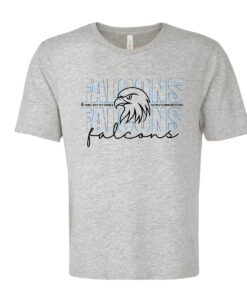 Alternative view of Our Lady of Fatima Falcons Staff Adult EUROSPUN RING SPUN TEE Falcons Mascot Logo Printed – #OLFSTAFF-ATC8000-P1