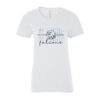 Our Lady of Fatima Falcons Staff Ladies' EUROSPUN RING SPUN TEE Falcons Mascot Logo Printed – #OLFSTAFF-ATC8000L-P1
