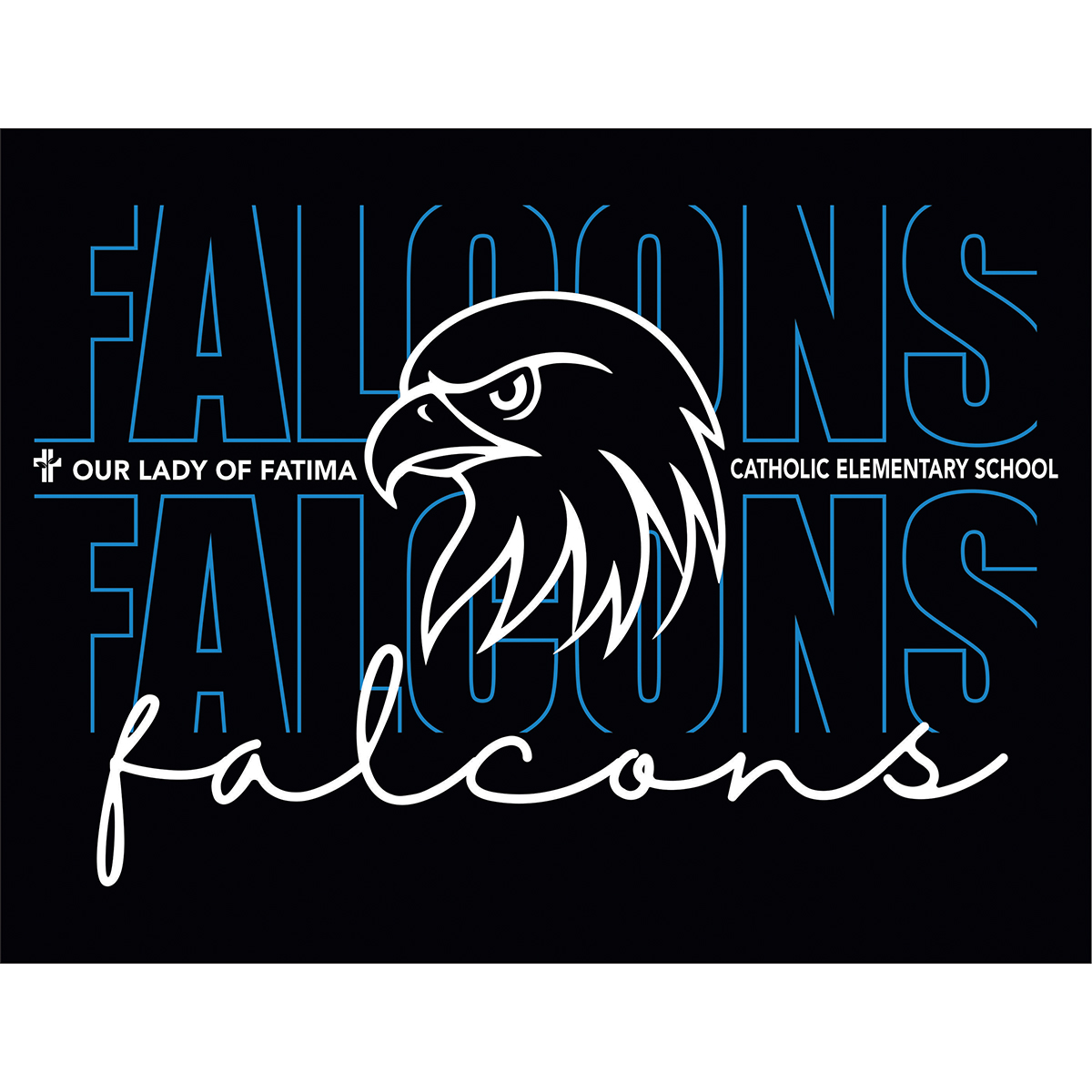 Our Lady of Fatima Falcons Staff Adult JLH Pull-Over Hooded Sweatshirt Falcons Mascot Logo Printed – #OLFSTAFF-2020-P1 - Image 4