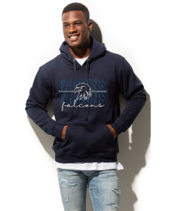 Our Lady of Fatima Falcons Staff Adult JLH Pull-Over Hooded Sweatshirt Falcons Mascot Logo Printed – #OLFSTAFF-2020-P1