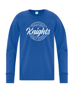 Prince of Wales Knights Youth ATC 100% Cotton Long Sleeve T-Shirt Distressed Circle Logo Printed - #PWK-ATC1015Y-P2