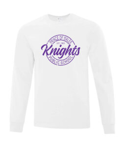 Alternative view of Prince of Wales Knights Youth ATC 100% Cotton Long Sleeve T-Shirt Distressed Circle Logo Printed - #PWK-ATC1015Y-P2