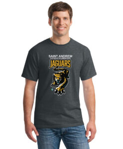 Saint Andrew Jaguars Staff Adult 100% Cotton T-Shirt Jaguars Logo Printed – #STANDREWSTAFF-5000-P1
