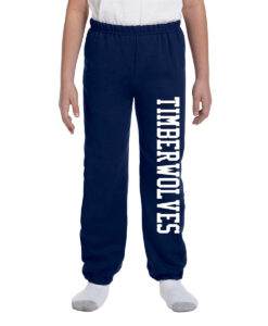 St. Theresa Timberwolves Youth Elastic Bottom Sweatpants (No Pocket) Timberwolves Text Printed - #STTHERESA-18200B-P3