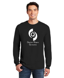 Quantum Gymnastics Men's Long Sleeve Ring Spun Combed Cotton Crewneck T-Shirt Quantum Gymnastics Logo Printed- #QNGI-S05615-P