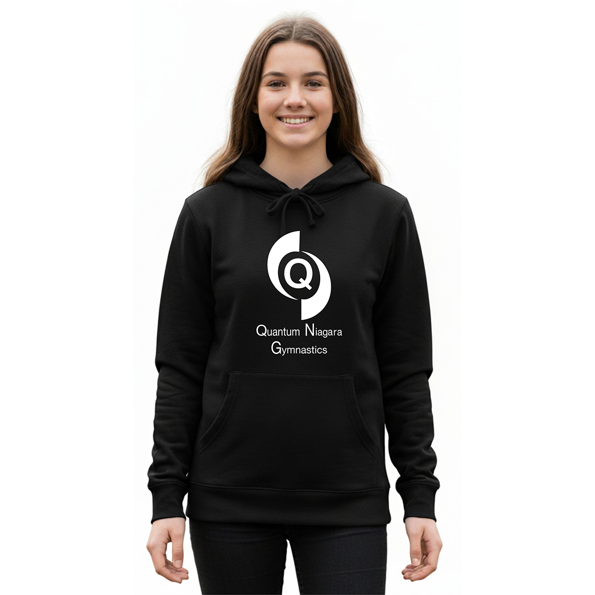 Quantum Gymnastics Adult 50/50 Pull-Over Hooded Sweatshirt Quantum Gymnastics Logo Printed - #QNGI-18500-P