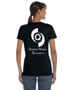 Alternative view of Quantum Gymnastics Ladies' 100% Cotton Short Sleeve T-Shirt Quantum Gymnastics Logo on Left Chest Printed – #QNGI-5000L-P