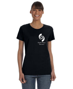 Quantum Gymnastics Ladies' 100% Cotton Short Sleeve T-Shirt Quantum Gymnastics Logo on Left Chest Printed – #QNGI-5000L-P