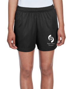 Quantum Gymnastics Ladies' Performance Athletic Shorts Quantum Gymnastics Logo on Left Leg Printed - #QNGI-TT11SHW-P